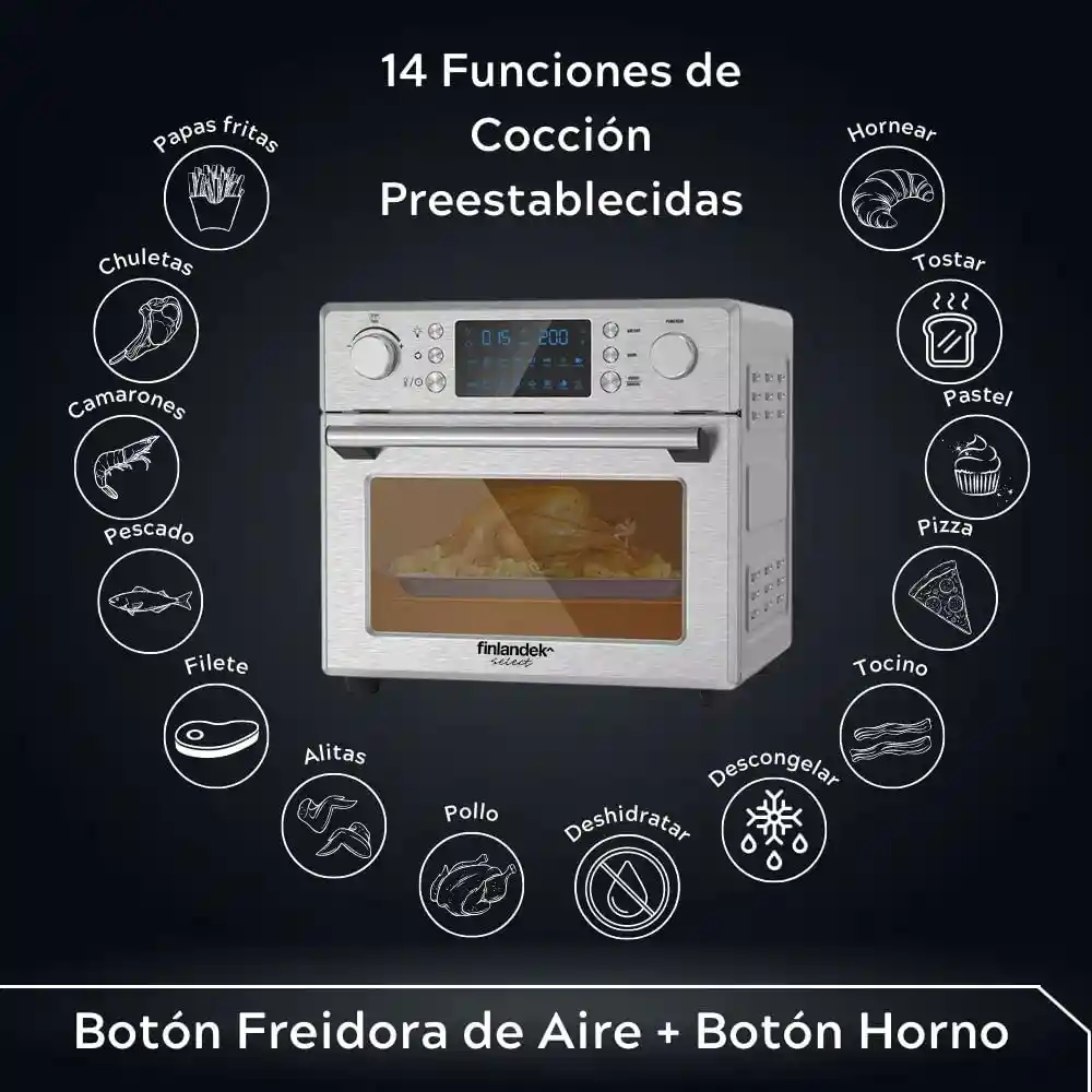 Horno Multifunción Inoxidable de 25 L 308 Finlandek Select