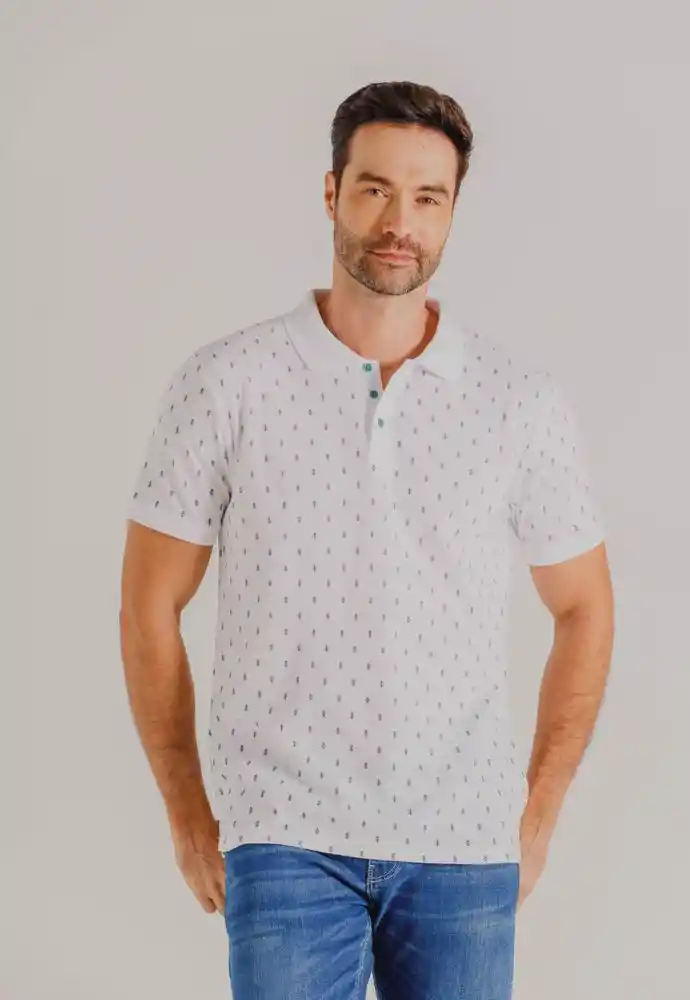 Camiseta Polo Mini Print Xl-blanco