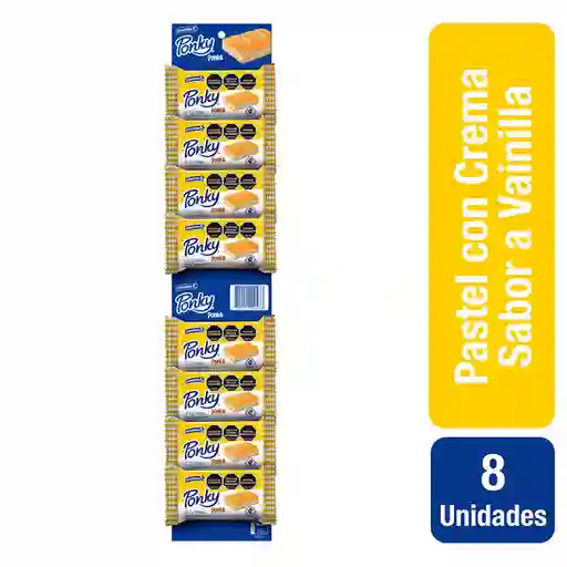 Ponky Ponqué Sabor a Vainilla por 8 und