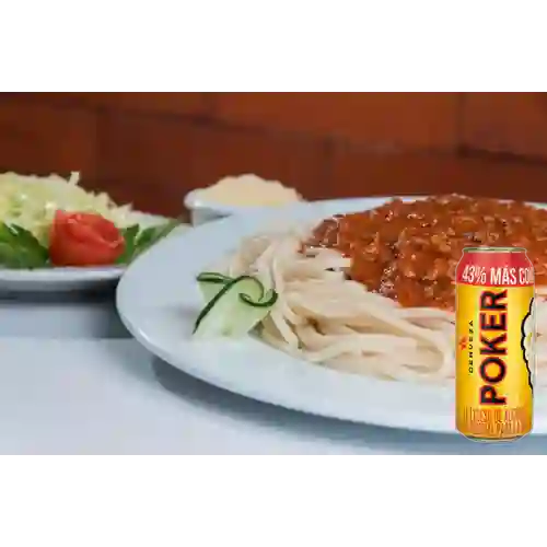 Combo Spaguetti Bolognesa + Poker 330 ml