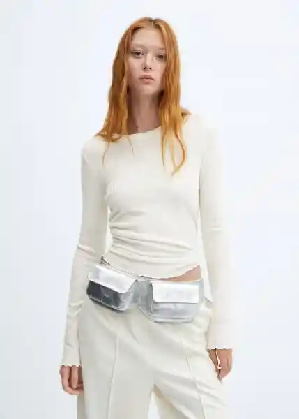 Camiseta Jasper Blanco Talla 18 Mujer Mango