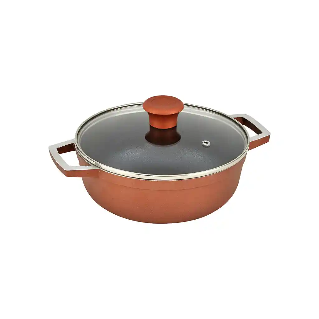 Caldero Imusa 90 Años Aluminio Fundido Tapa de Vidrio