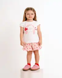 Conjunto Corto Cuello Redondo Manga Corta Bebita Doria Baby Fresh