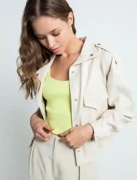 Chaqueta Mujer Beige Mimbrera Claro Talla M 423F001 Naf Naf