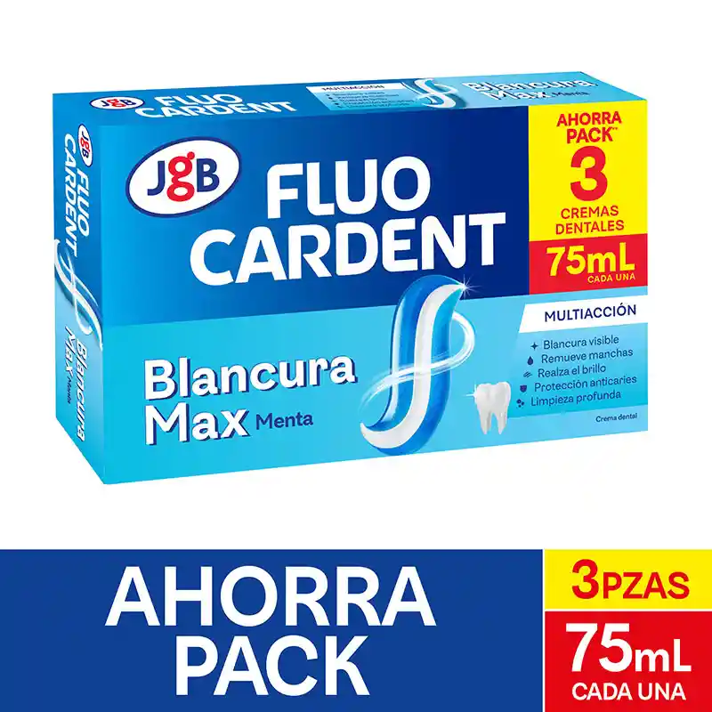 Fluocardent Crema Dental Blancura Max 75 mL x 3 Und