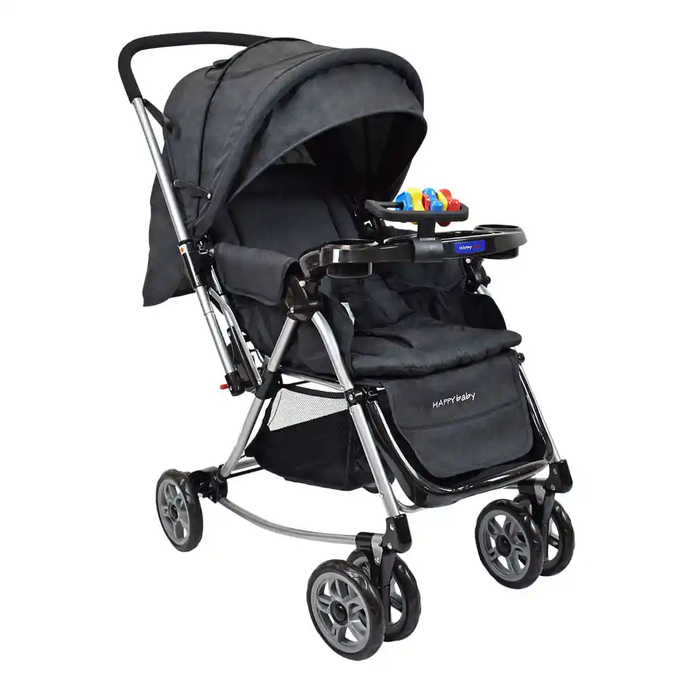 Coche Mecedora Reversible Bebé Logan Negro Happy Baby