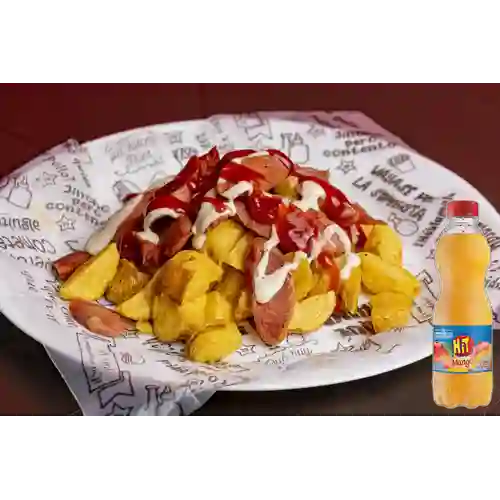 Combo Salchipapa Sencilla + Hit Mango 500 ml