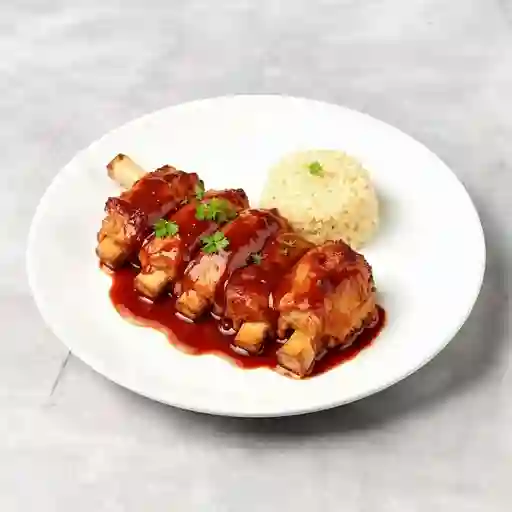 Costillas de cerdo en salsa bbq