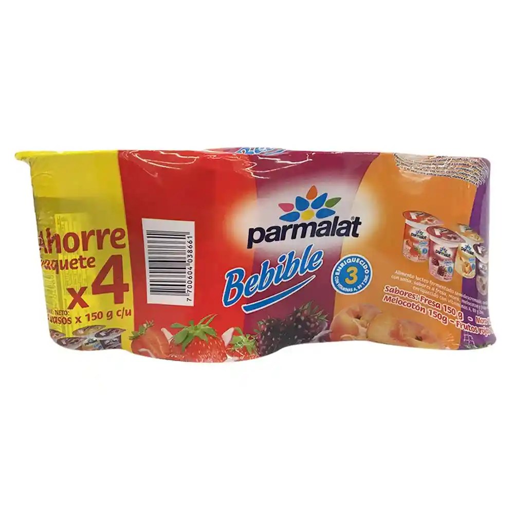 Parmalat Yogurt Bebible Sabores Frutales