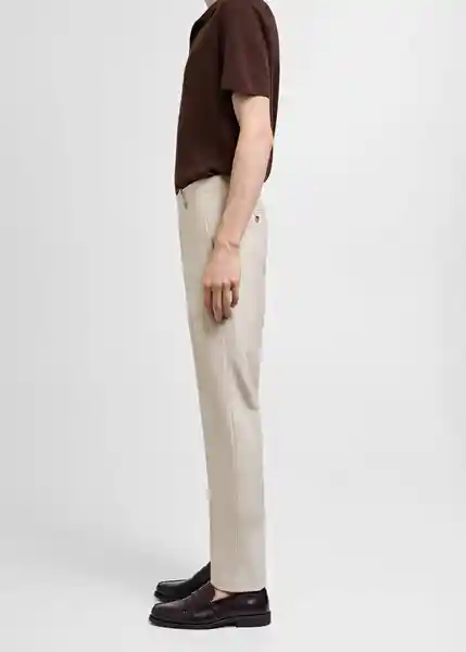 Pantalón Milan Color Beige Talla 38 Hombre Mango