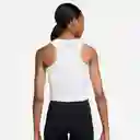 Nike Camiseta W One Fitted Df Crop Tank Mujer Blanco S