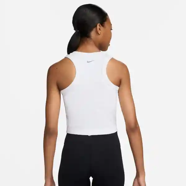 Nike Camiseta W One Fitted Df Crop Tank Mujer Blanco S