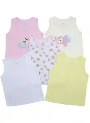 Oggi Pack Camiseta Manga Sisa Talla 0/3 Meses Color Rosa Claro