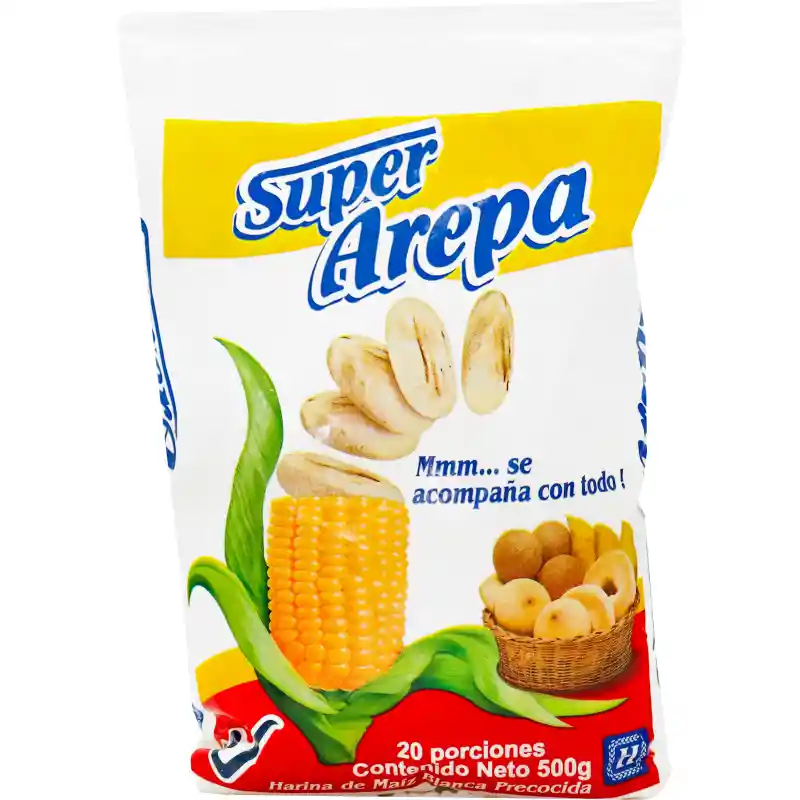 Súper Arepa Harina de Maíz Blanco