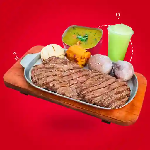 Steak-cadera 320 Gr+limonada+sopa