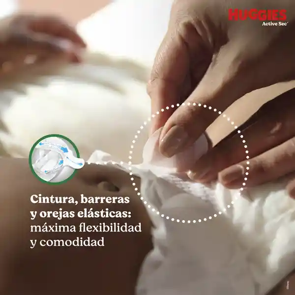Pañales Huggies Active Sec Etapa 2/M Comodida y Absorción 25 Und
