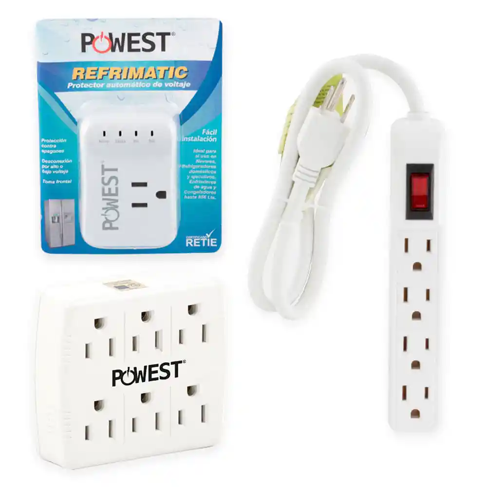Powest Protector Energía + Multitoma 4s + Multitoma 6s