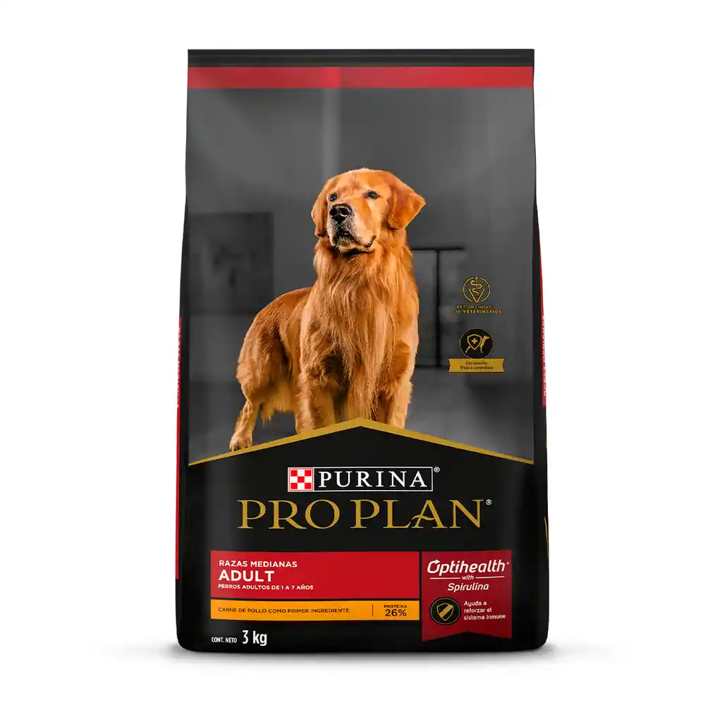 Comida para Perros adultos razas mediana Purina Pro Plan x 3 kg