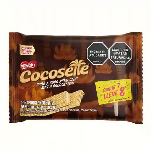 Galletas COCOSETTE Wafer con crema de coco pague 7 lleve 8 x 368g