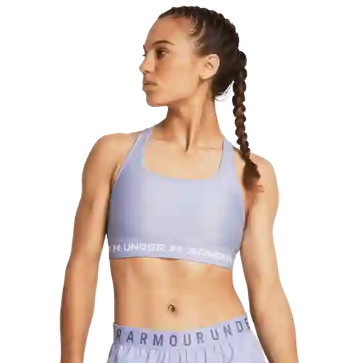 Under Armour Crop Crossback Mid Bra Mujer Morado LG