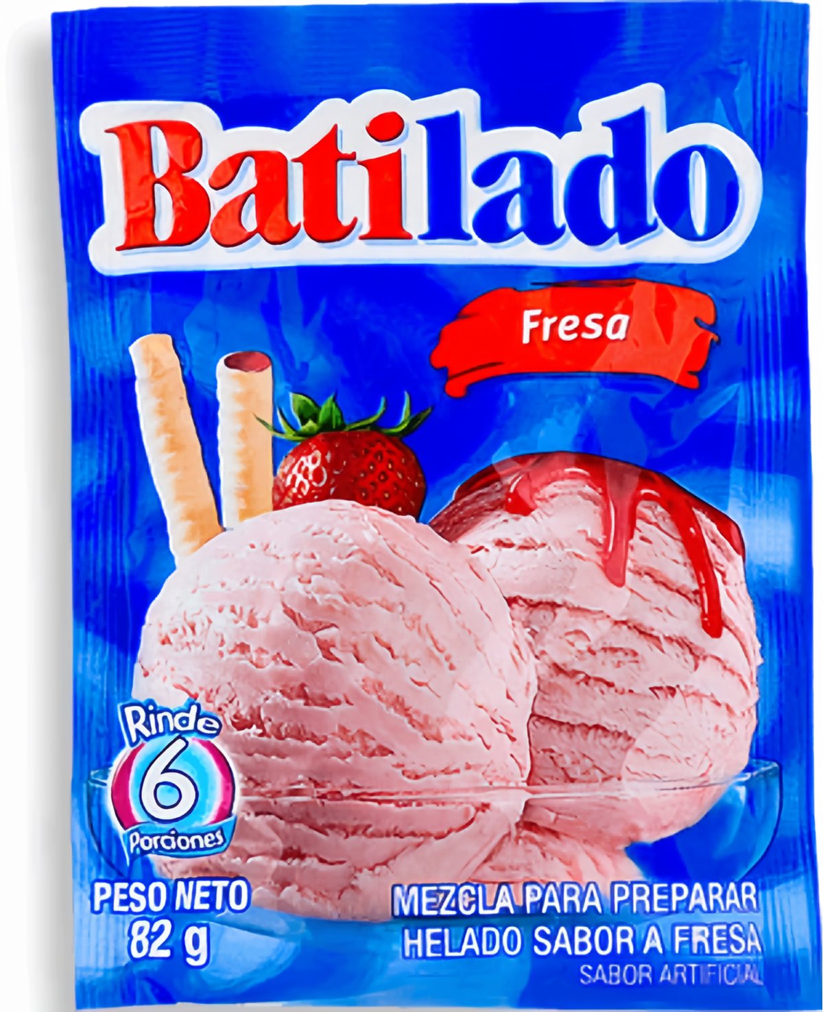Batilado Mezcla para Preparar Helado Sabor Fresa 82 g