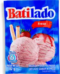 Batilado Mezcla para Preparar Helado Sabor Fresa