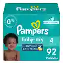 Pañales Pampers Baby-Dry Talla 4 92 Unidades