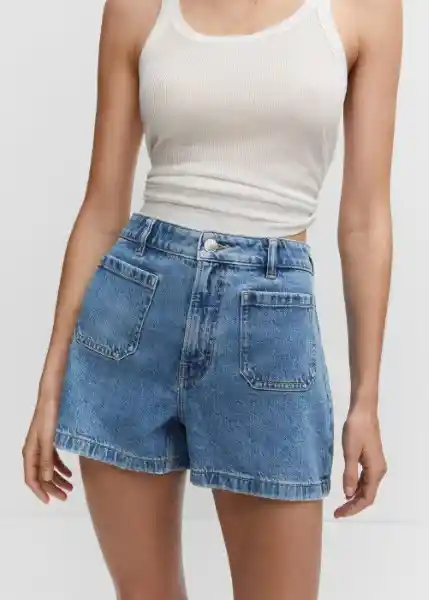 Short Clea Tejano Medio Talla 46 Mujer Mango