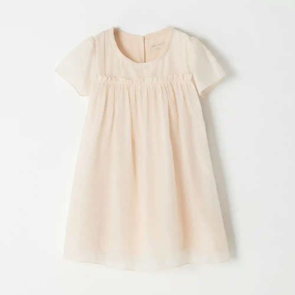 Vestido Corto Cuello Redondo Manga Corta Bebita Fancy Baby Fresh Talla 5t