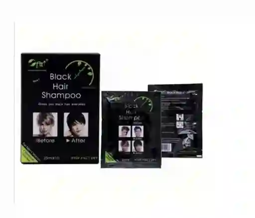 Shampoo Tinte Negro En 5 Minutos (10 Sobres)