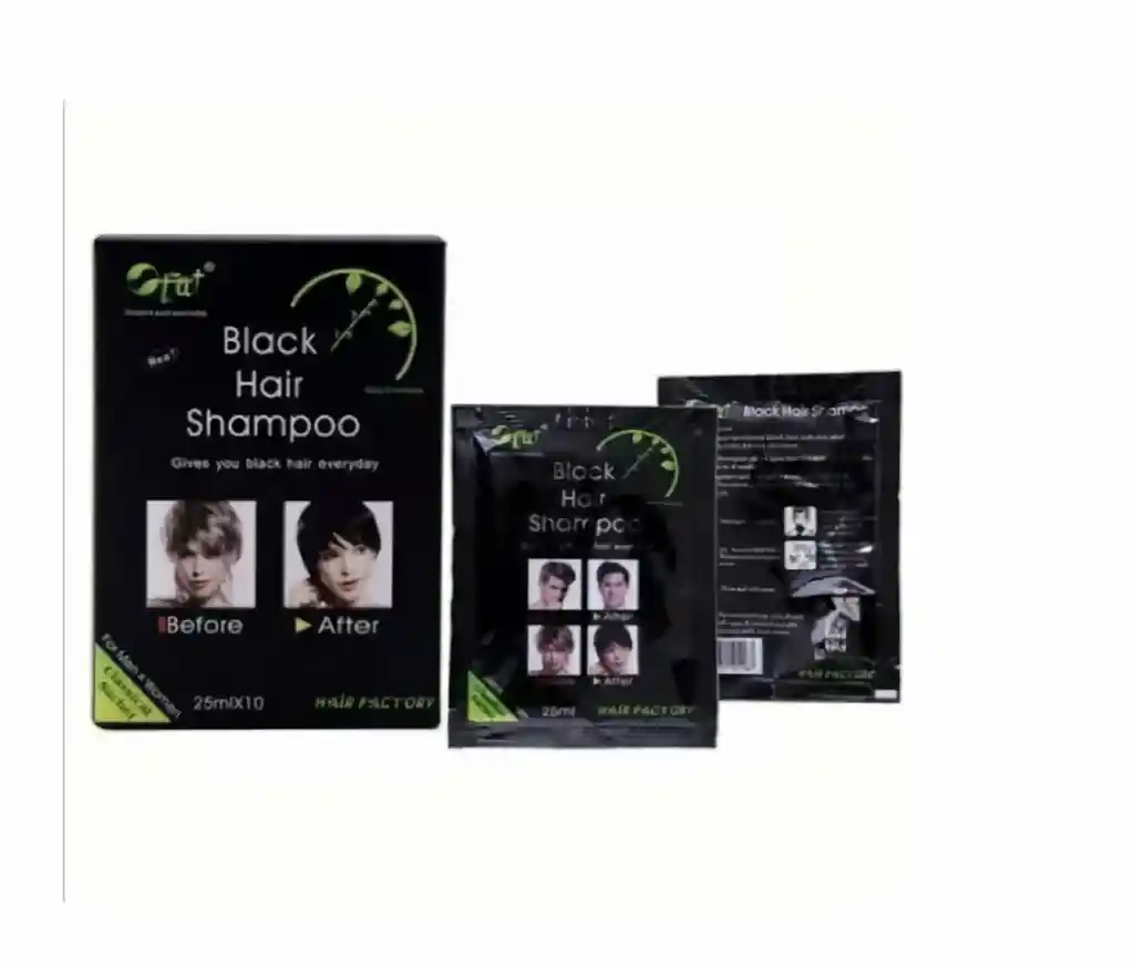 Shampoo Tinte Negro En 5 Minutos (10 Sobres)