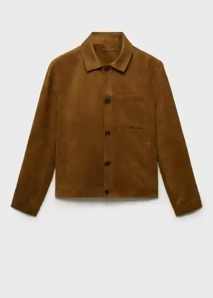 Sobrecamisa Remie Cognac Talla M Hombre Mango
