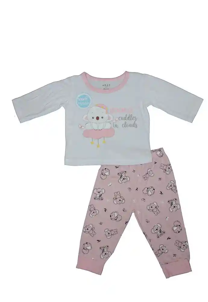 Pijama Dos Piezas 100% Alg 18/24mese-rosa Clar