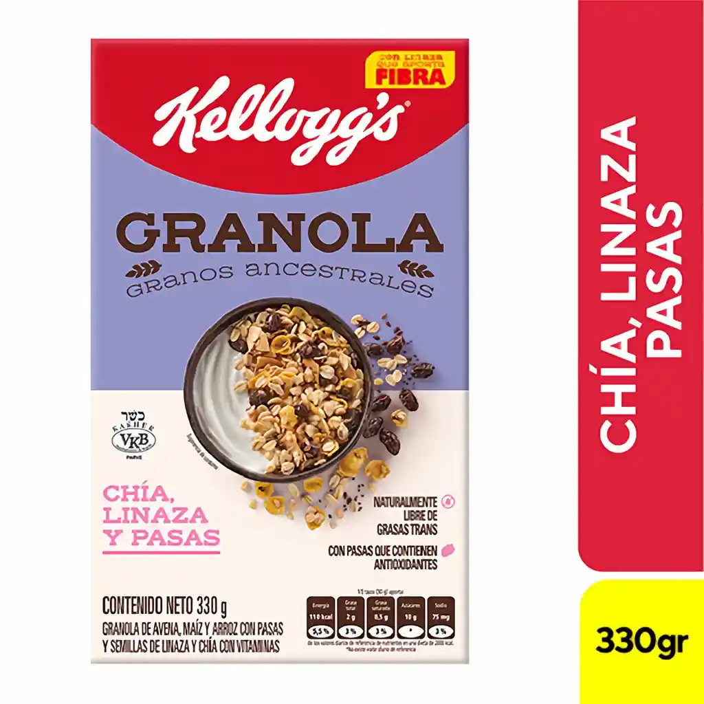 Granola Chia Linaza y Pasas 330 gr