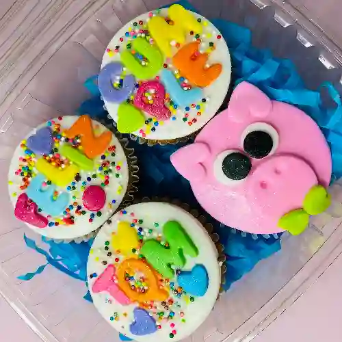 Cupcakes X 4 Feliz Cumple!