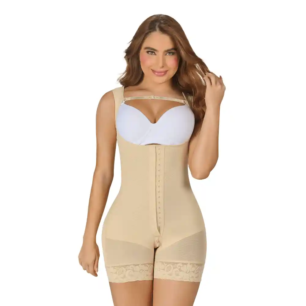 Faja Corta Myd Cobertura Espalda Beige Talla Xs F0065