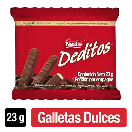 Galletas DEDITOS cubiertas con sabor a chocolate x 23g