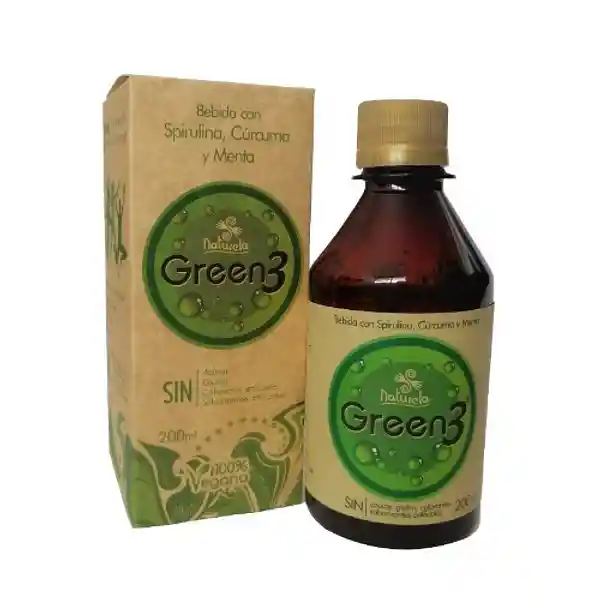 Naturela Green 3 Clorofila Liquida con Spirulina Cúrcuma y Menta 