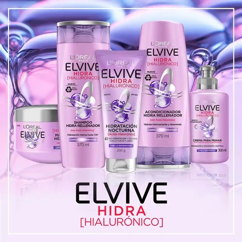 Shampoo Elvive Loreal Paris Hidra Hialurónico 370 ml