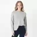 Suéter Cuello Redondo Manga Larga Gris Talla M 705325
