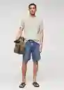 Bermuda Oliver Tejano Oscuro Talla 42 Hombre Mango