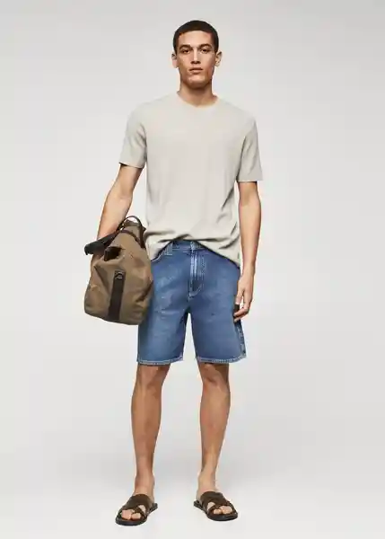 Bermuda Oliver Tejano Oscuro Talla 42 Hombre Mango