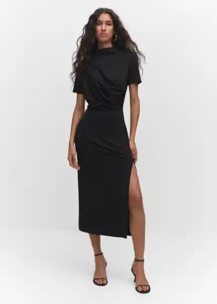 Vestido Greco Negro Talla XS Mujer Mango