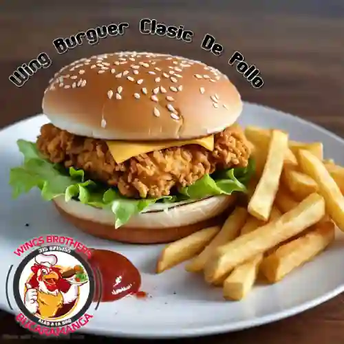 Wing Burguer Clasic de Pollo