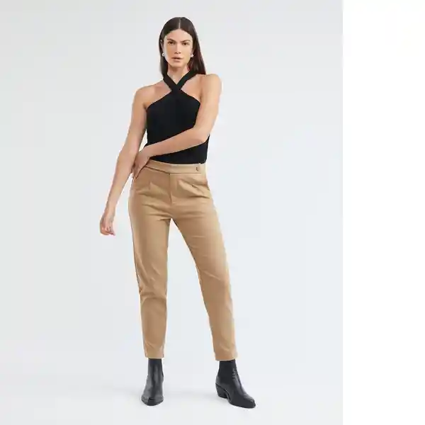 Pantalon Britches Trouser Cafe Lirón Claro Talla 10 Mujer Chevignon