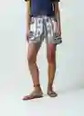 Short Carla Mujer Azul Mezclilla Estampado Talla 8 Naf Naf