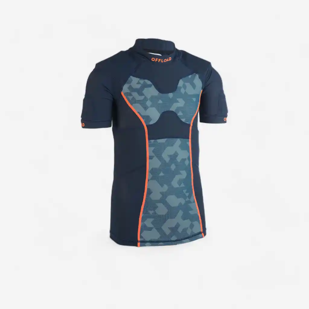 Hombrera de Niño Para Rugby R100 Azul Gris