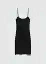 Vestido Ciruela Negro Talla S Mujer Mango