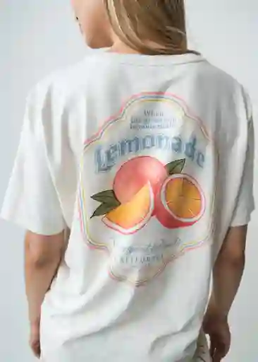 Camiseta Crudo Marfil Claro Talla L 402G079 Naf Naf