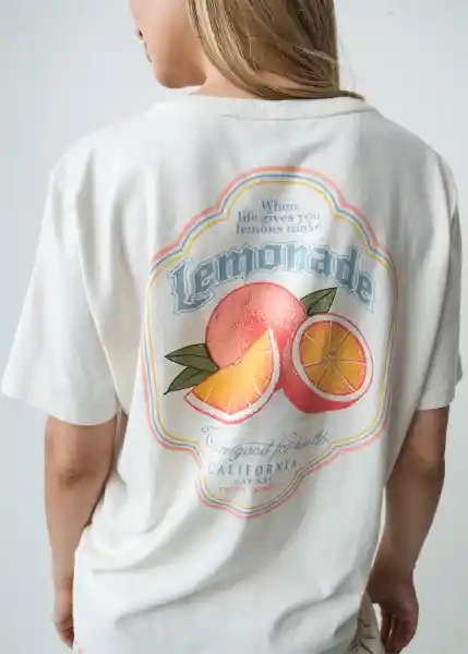 Camiseta Crudo Marfil Claro Talla L 402G079 Naf Naf